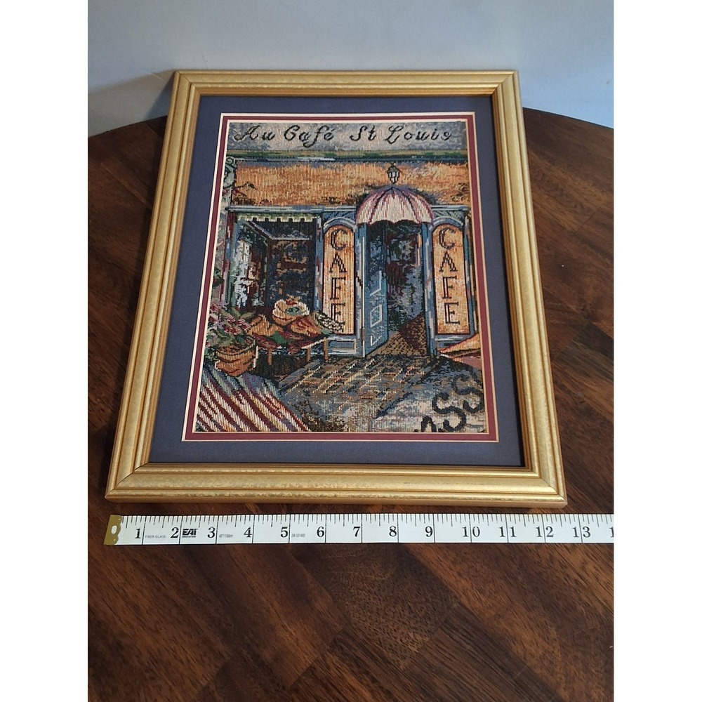 Vintage Customed Framed Needlepoint European Open Face Wall Hanging 15.5"× 13.5" - Picture 3 of 8